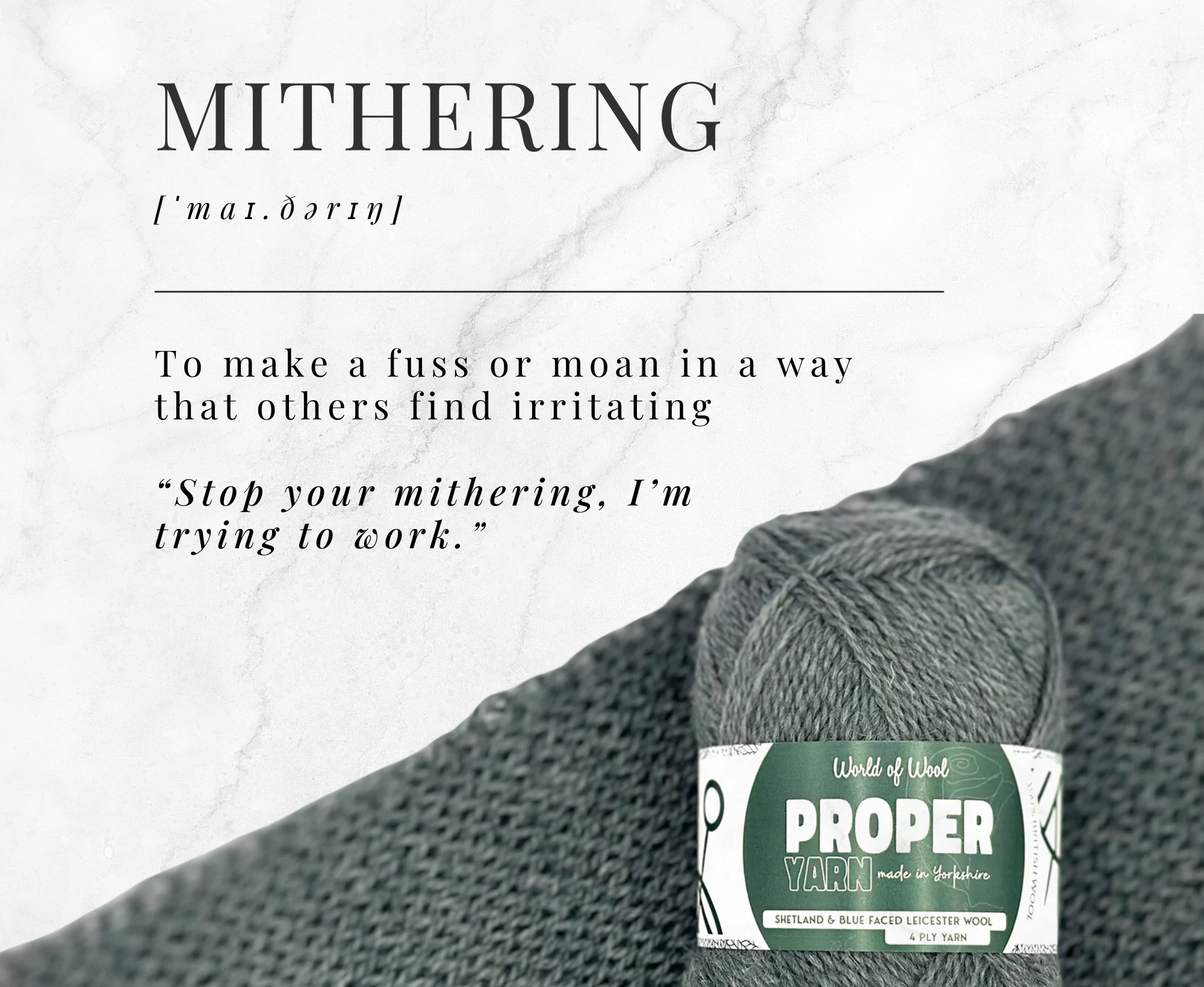 Mithering Grey Proper 4 Ply Yarn