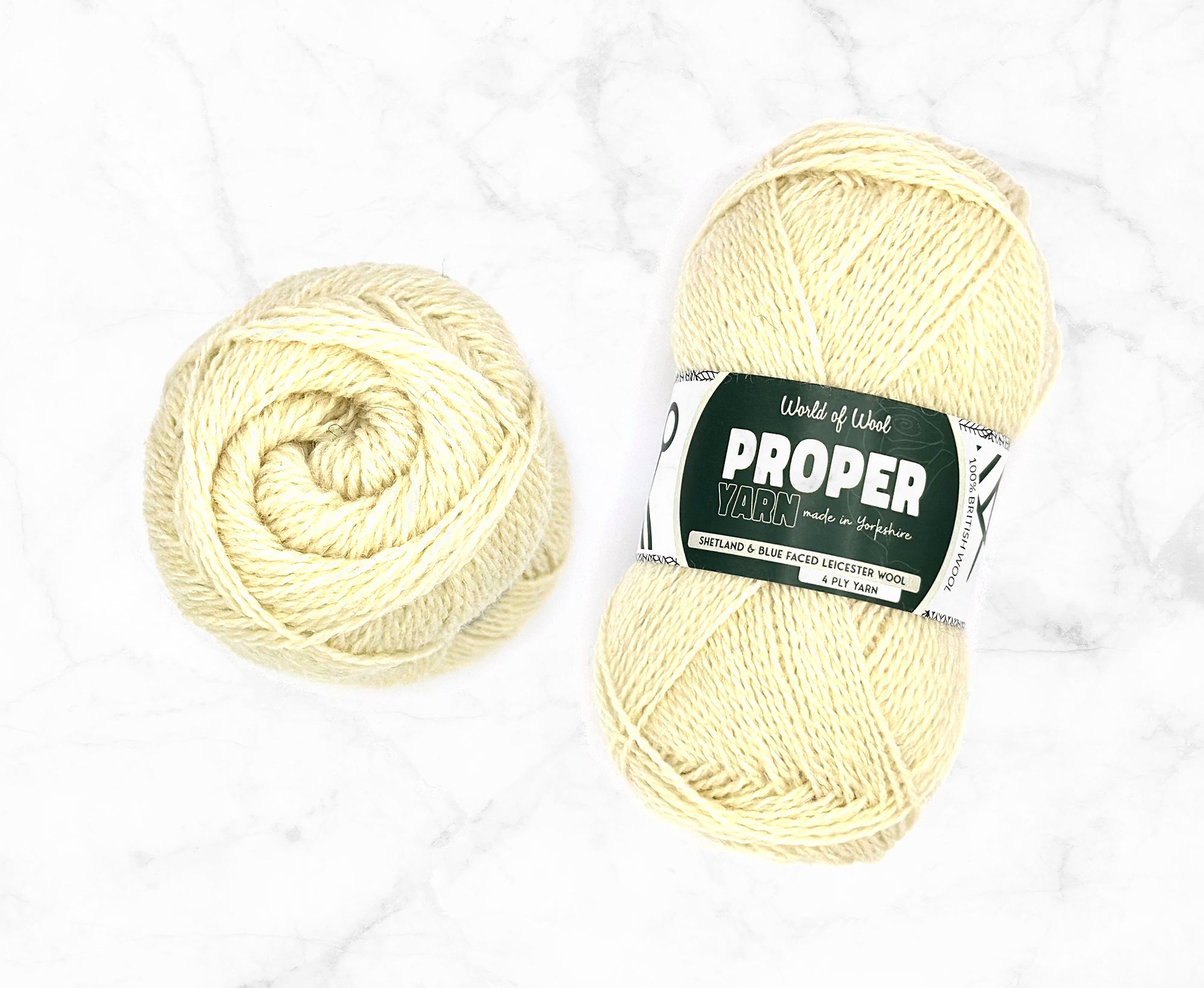 Jiggered White Proper 4 Ply Yarn