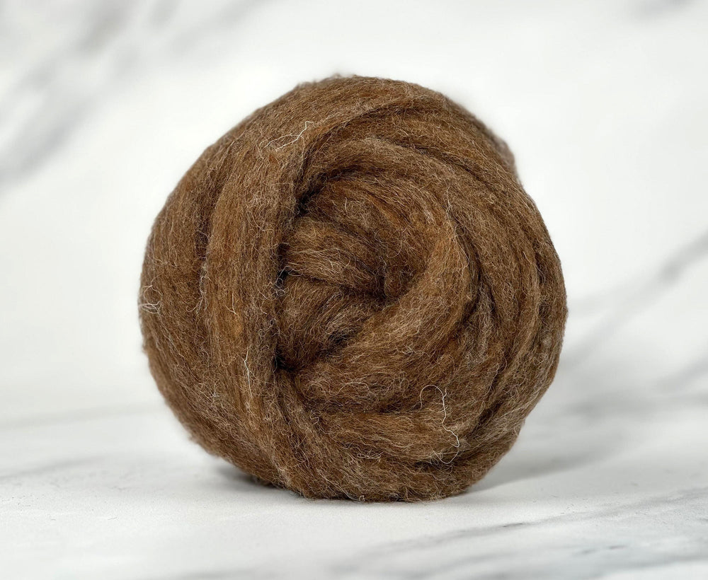 Parchment Brown British Sliver Carded Wool World Of Wool