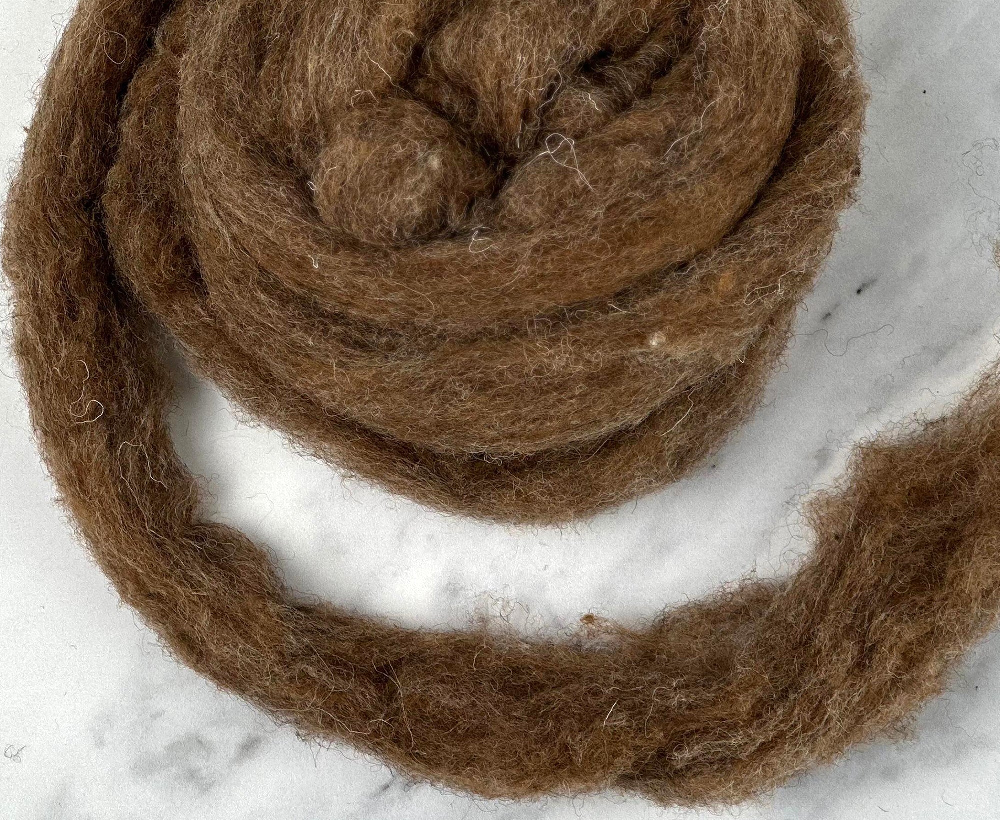 Parchment Brown British Sliver Carded Wool World Of Wool