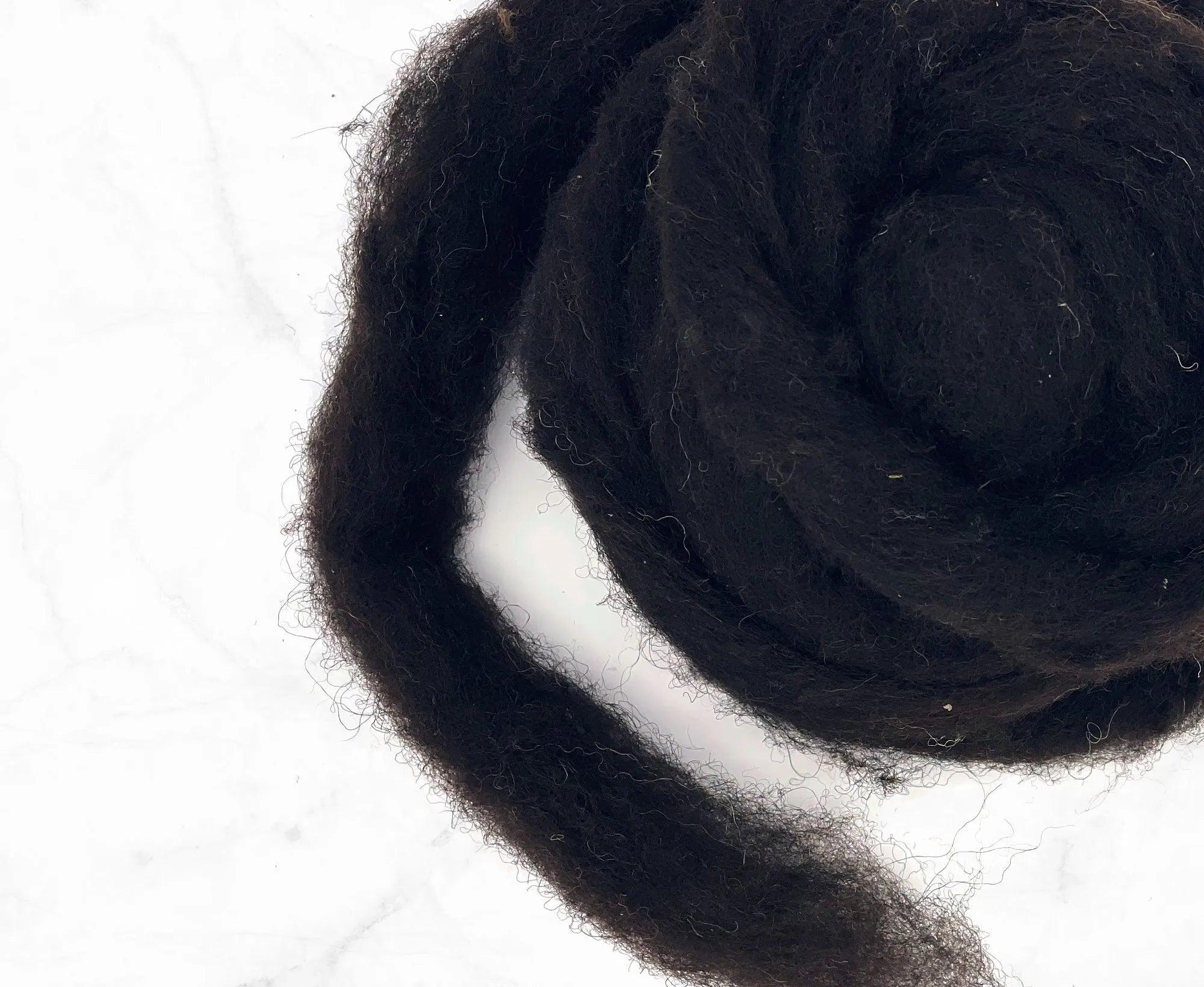 Carded Black Welsh Sliver