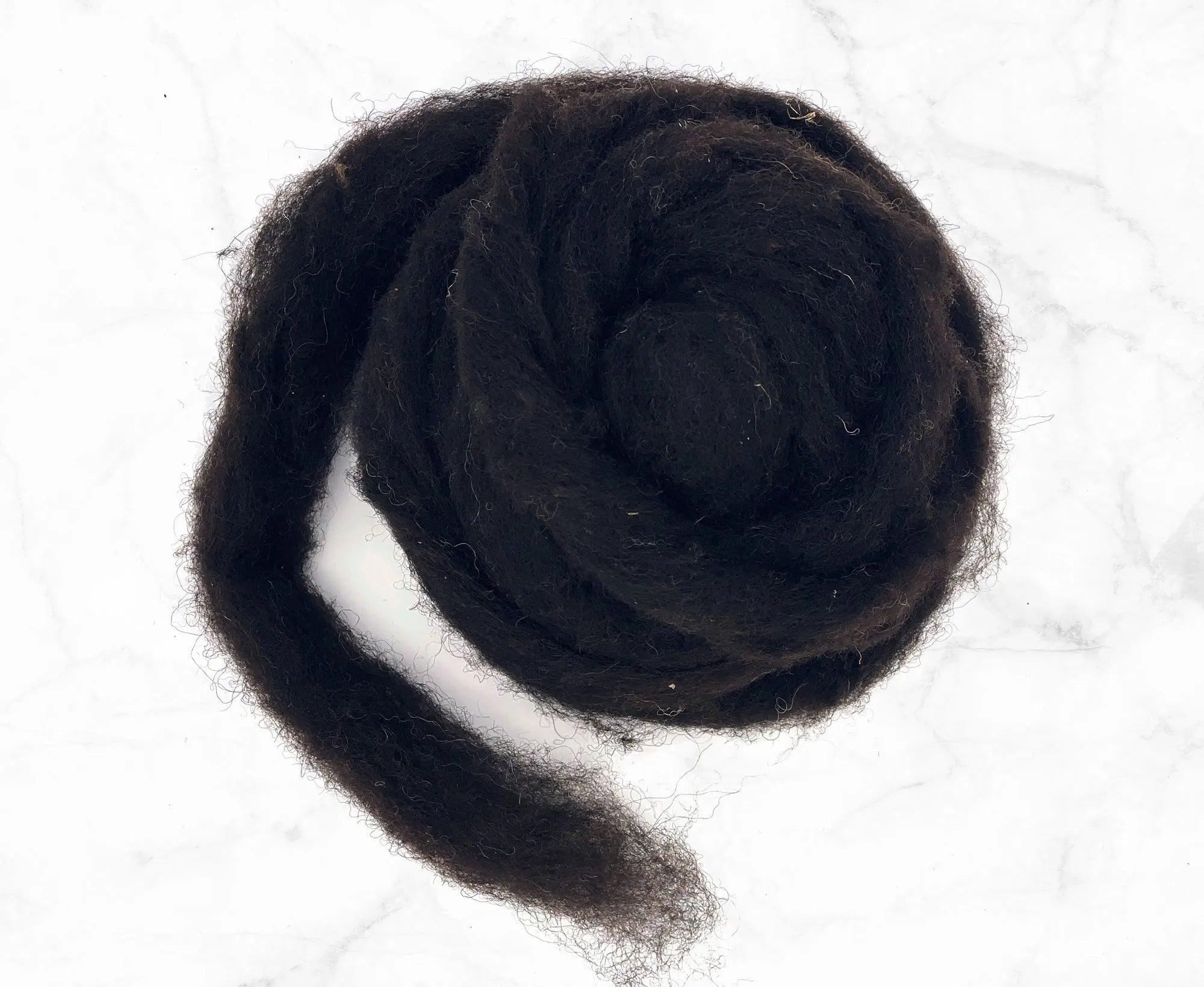Carded Black Welsh Sliver