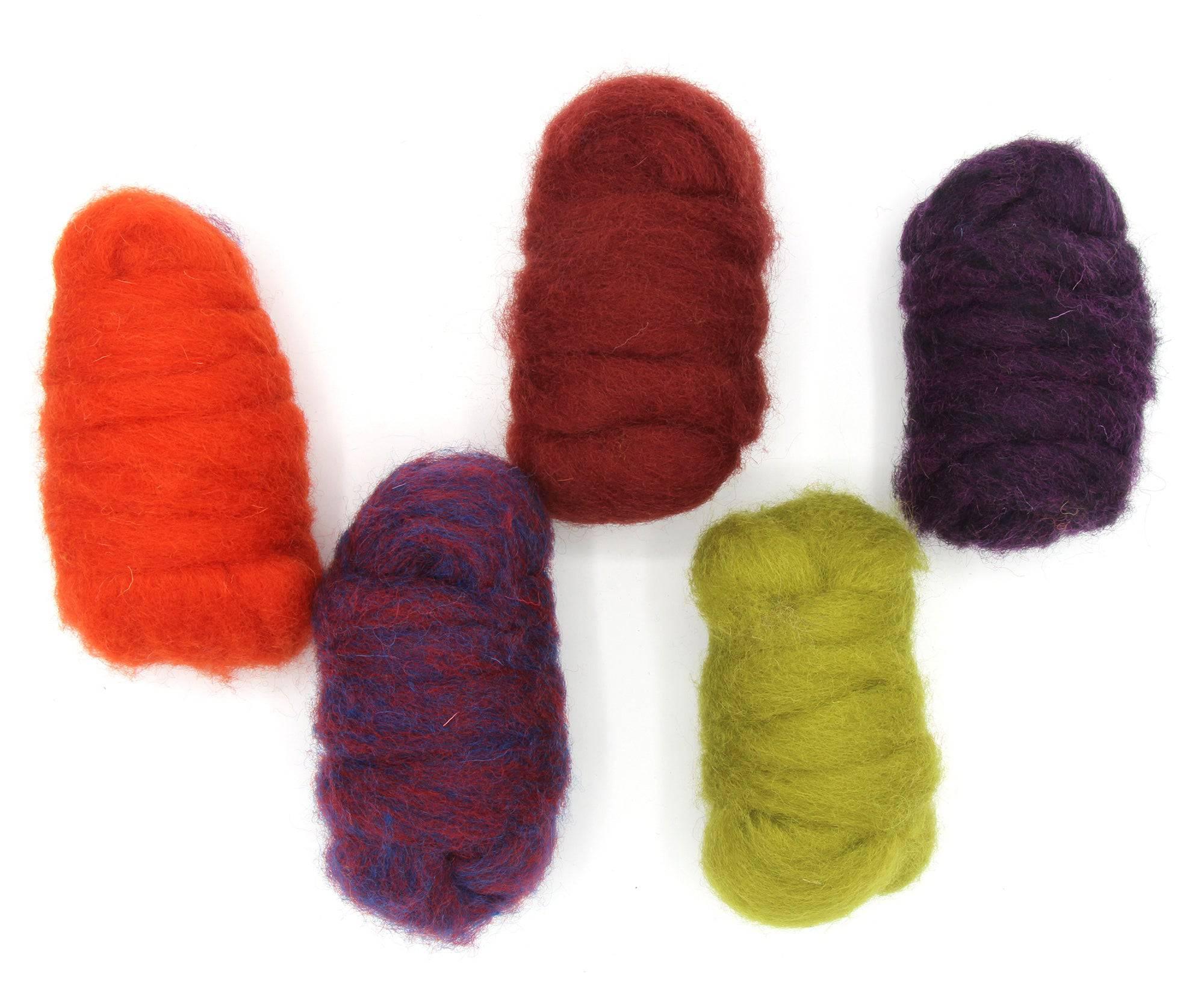 Dragon Tones Carded Sliver Mixed Bag Carded Wool WoWkit