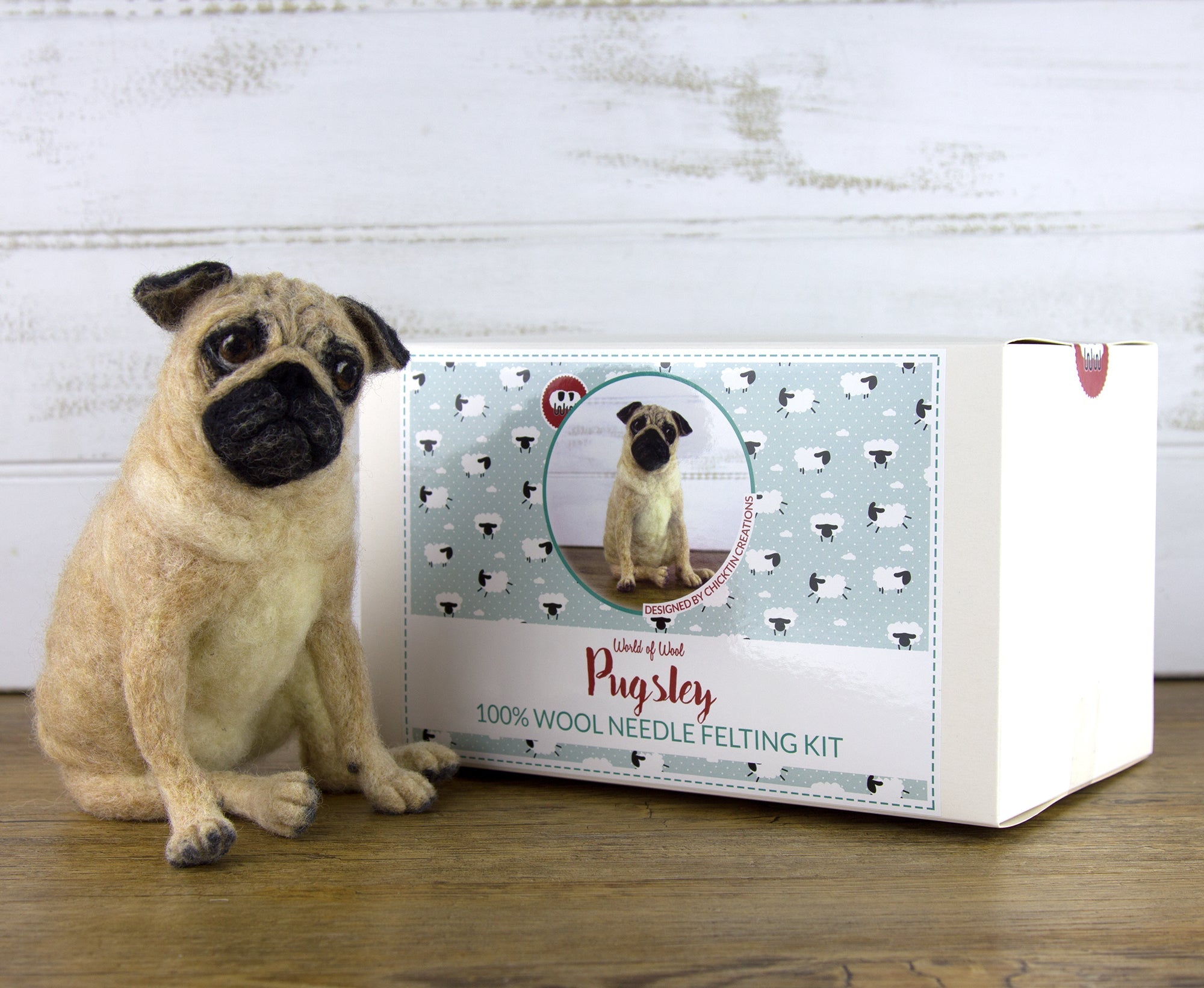 Pugsley The Pug | Needle Felting Kit - World of Wool