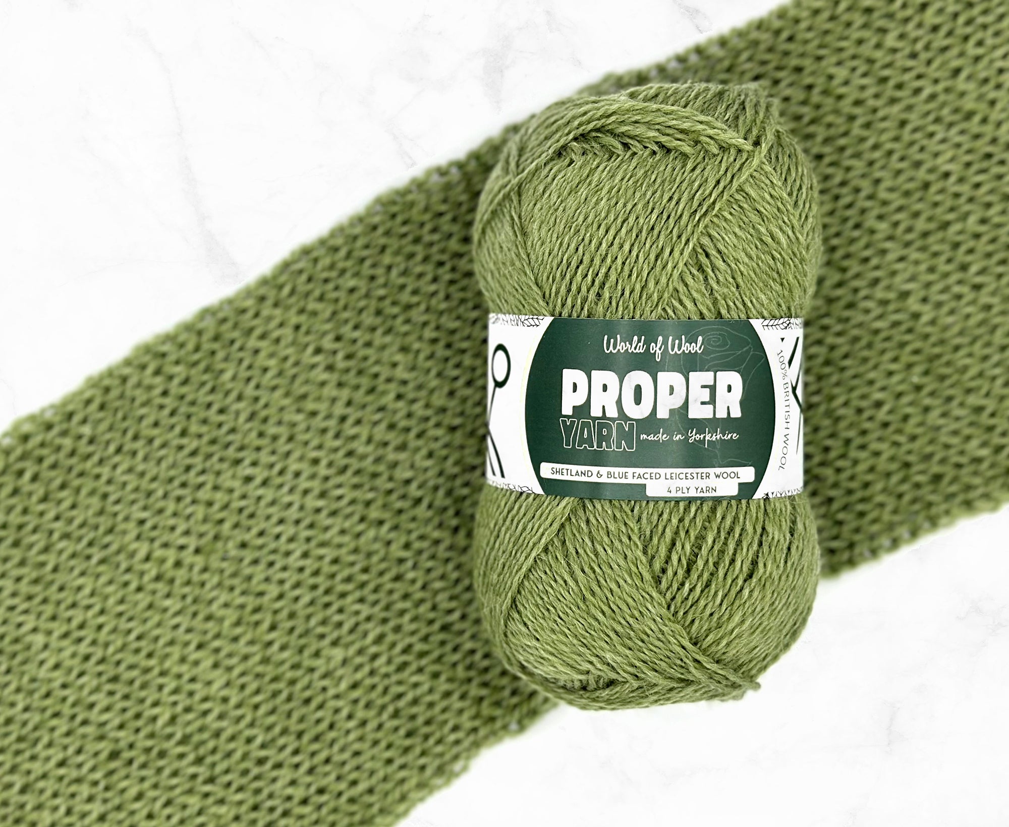 Ginnel Green Proper 4 Ply Yarn