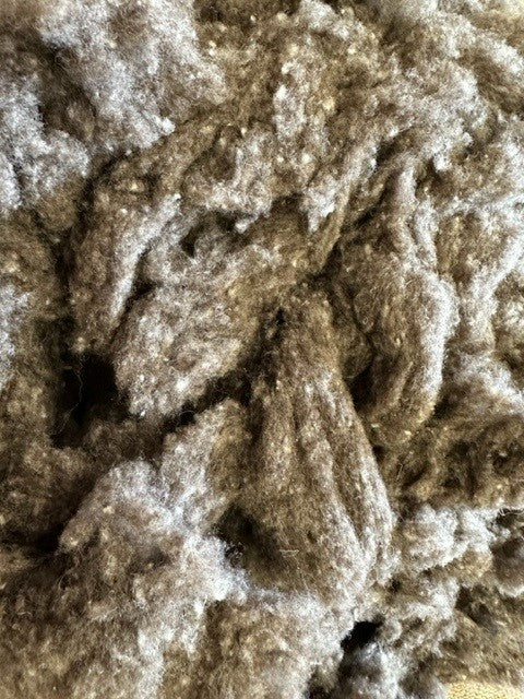 White Polwarth / Dark Brown Yak Noil 5kg