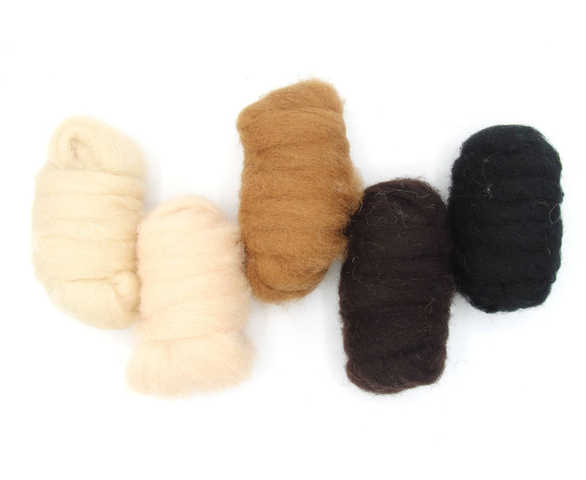 Animal Tones Carded Sliver Mixed Bag - World of Wool