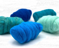 Marine Tones Carded Sliver Mixed Bag - World of Wool